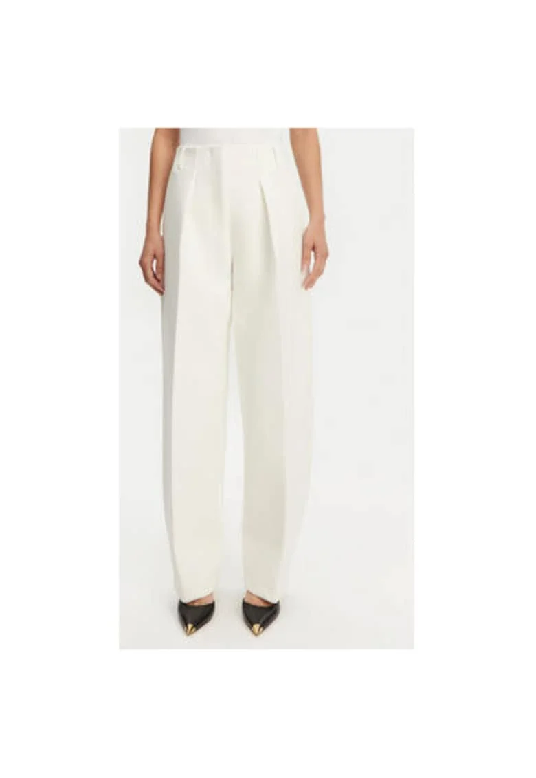 Pantaloni dama  24E241PA0791718, Poliester/Viscoza, Alb, Alb