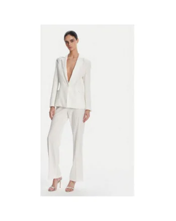 Pantaloni dama  ACPA000803, Poliester/Elastan, Alb, Alb