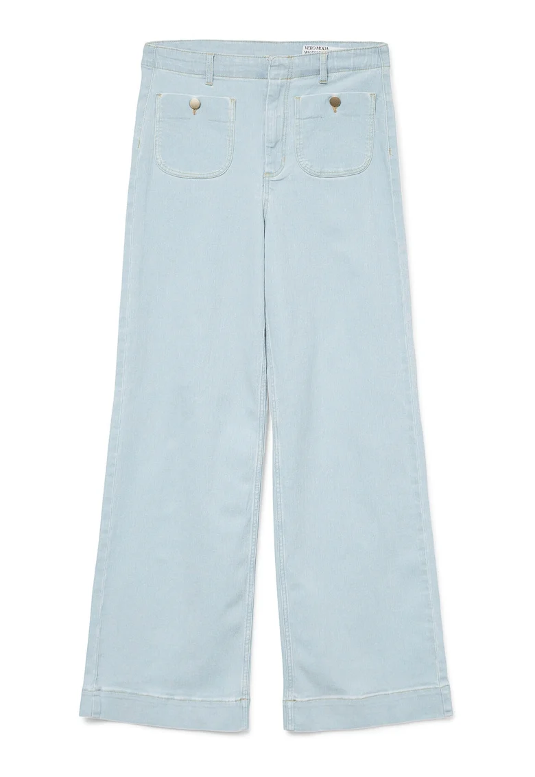 Pantaloni dama  10328192, Bumbac/Poliester, Albastru, Albastru