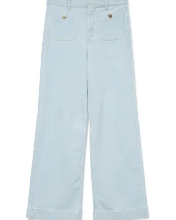 Pantaloni dama  10328192, Bumbac/Poliester, Albastru, Albastru