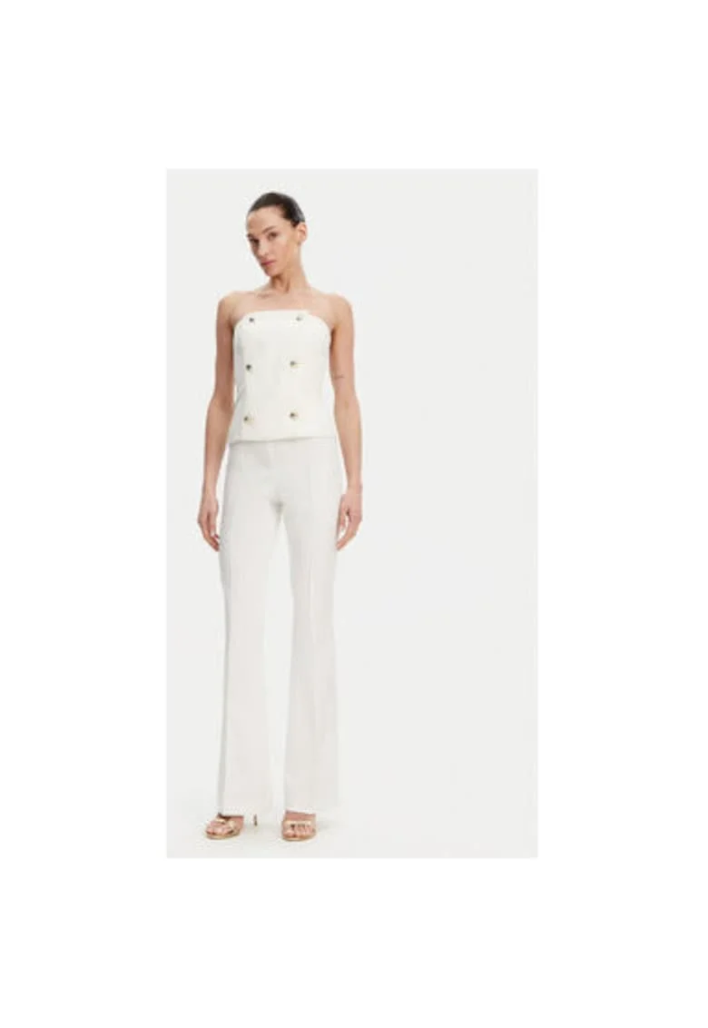 Pantaloni dama  FR25SVA006W51501, Bumbac/Poliamida, Ecru, Ecru