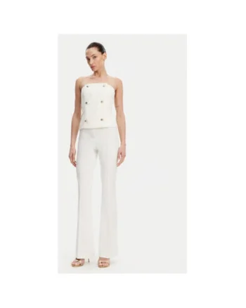 Pantaloni dama  FR25SVA006W51501, Bumbac/Poliamida, Ecru, Ecru