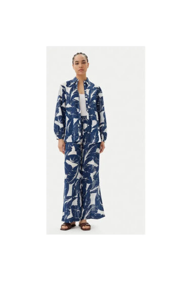 Pantaloni dama  511FD25012, Bumbac/Viscoza, Bleumarin, Bleumarin