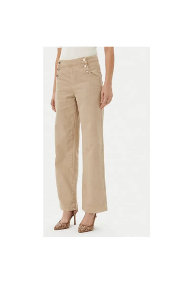 Pantaloni dama  251-PICHAK, Bumbac, Bej, Bej