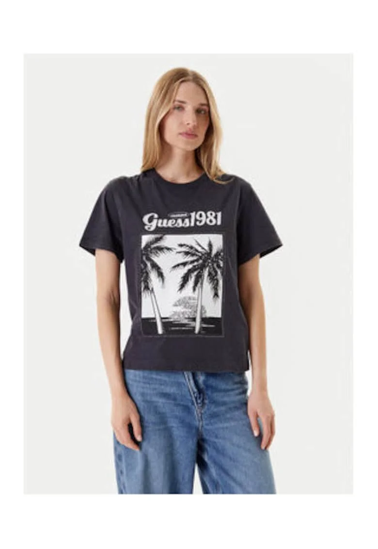 Tricou din amestec de bumbac organic si imprimeu