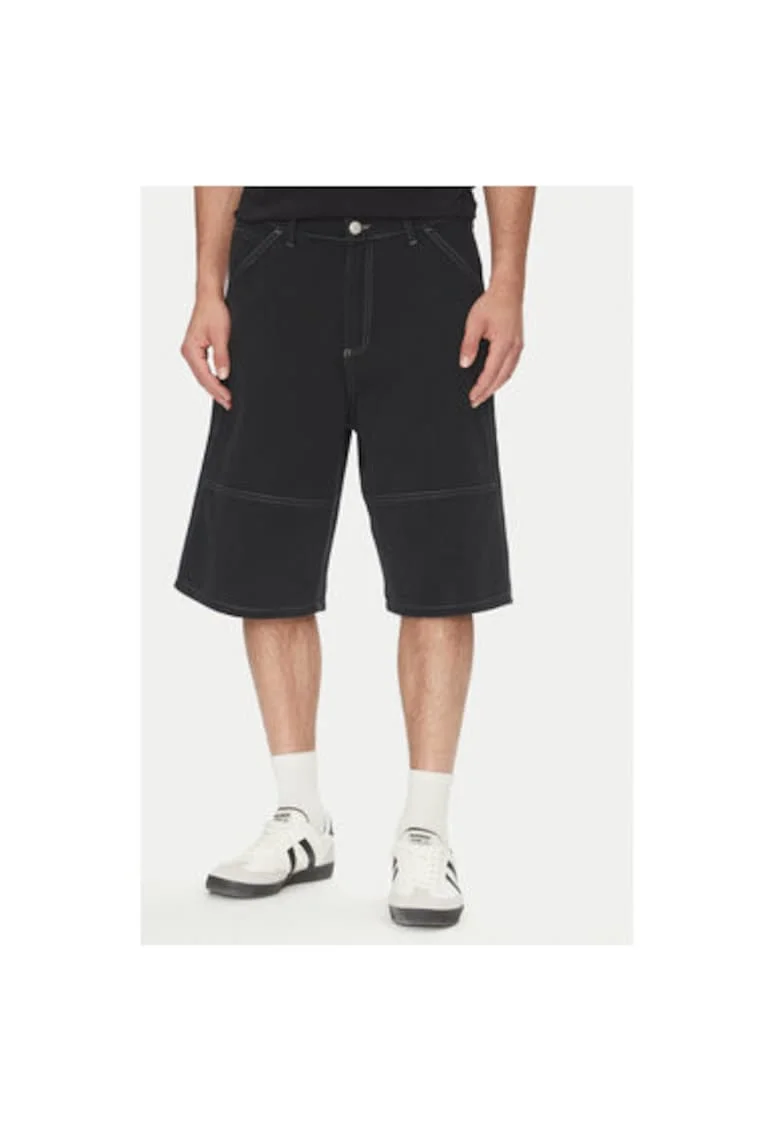 Pantaloni scurti barbati Jack Jones, 12278222, Bumbac, Negru, Negru