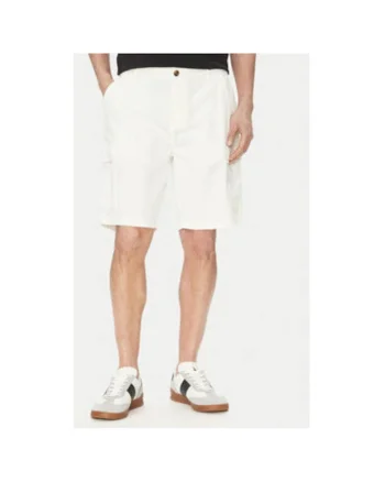 Pantaloni scurti barbati  TW536, Bumbac, Alb, Alb