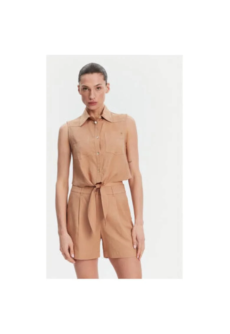 Pantaloni scurti dama  511BD25038, In/Viscoza, Maro, Maro