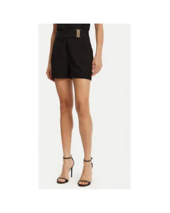 Pantaloni scurti dama  251-SHOU.F, Poliester/Viscoza, Negru, Negru