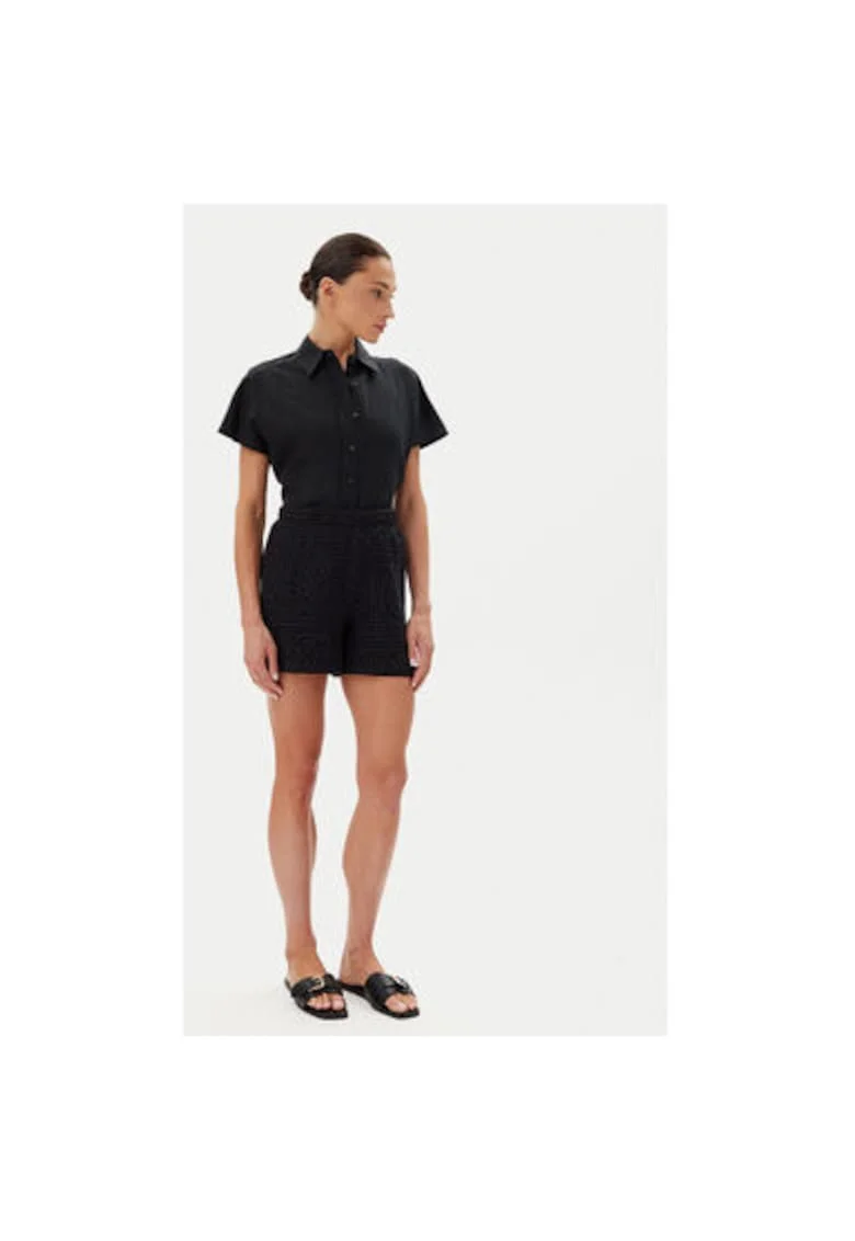 Pantaloni scurti dama  14105213, Bumbac/Bumbac, Negru, Negru