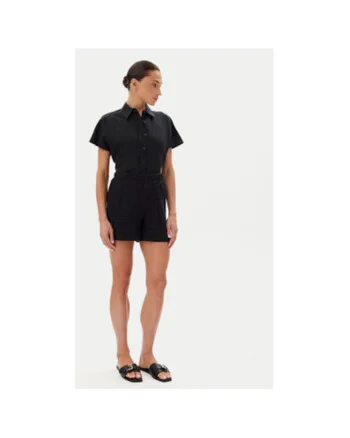 Pantaloni scurti dama  14105213, Bumbac/Bumbac, Negru, Negru