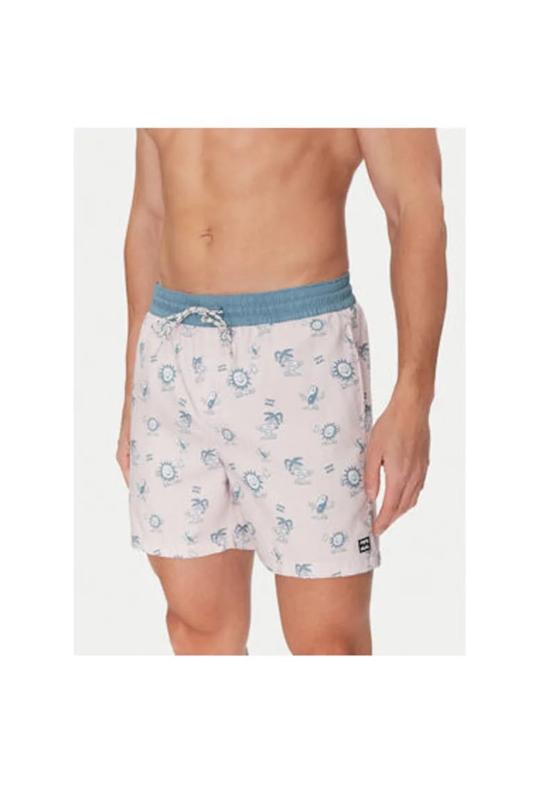 Pantaloni scurti de baie barbati  EBYJV00144, Poliester reciclat, Roz, Roz