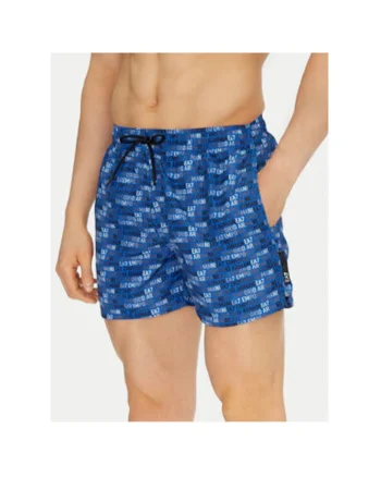 Pantaloni scurti de baie barbati  Emporio Armani, 7M000510 AF13059, Poliester, Albastru, Albastru