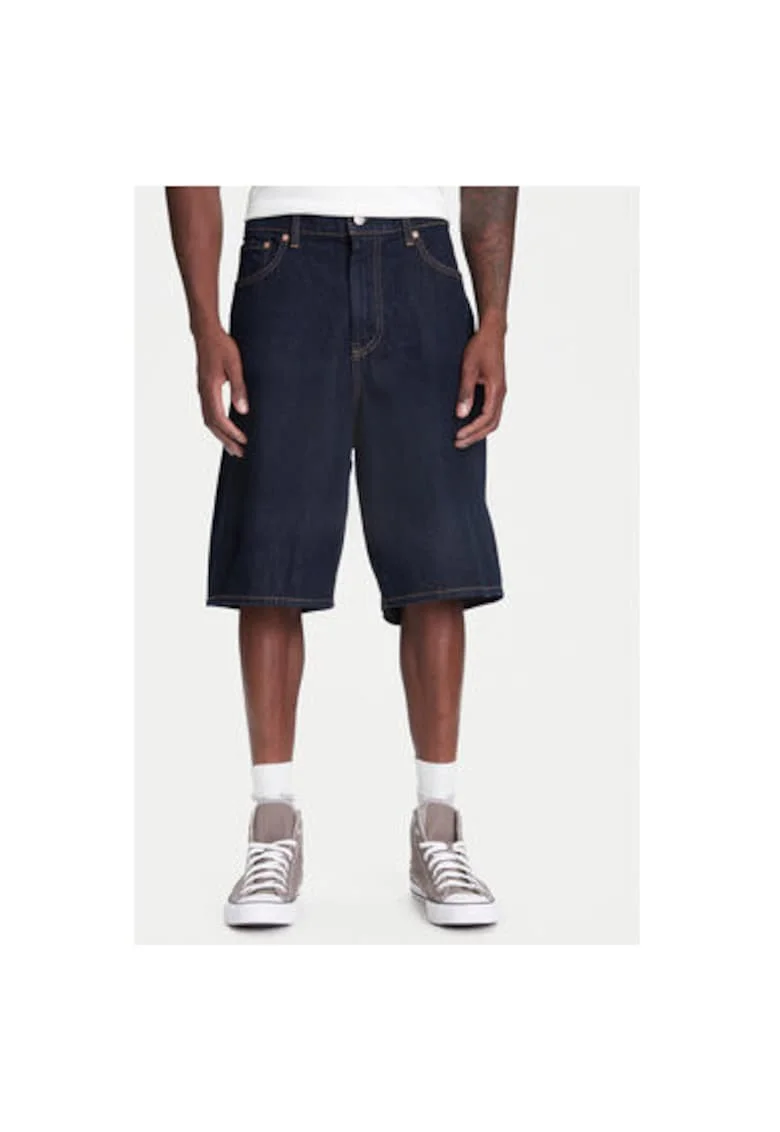 Pantaloni scurti din denim barbati  774578-00, Bumbac, Bleumarin, Bleumarin