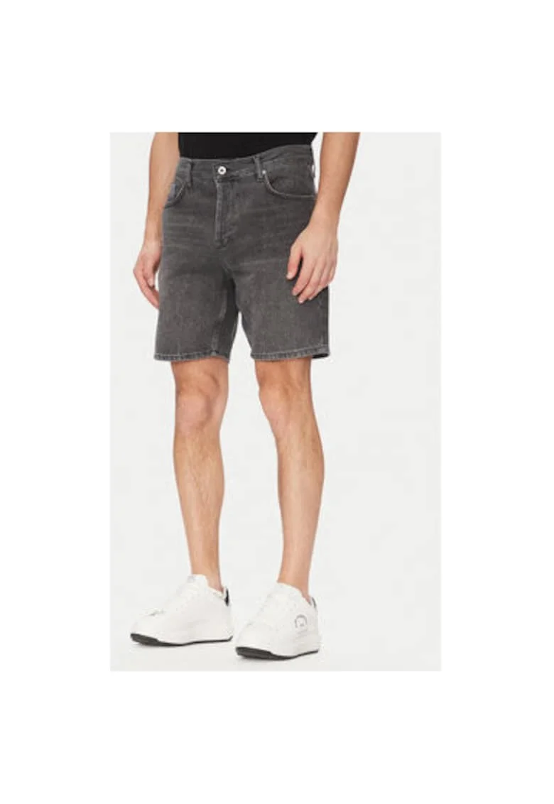 Pantaloni scurti din denim barbati  A2M10084, Bumbac organic, Gri, Gri