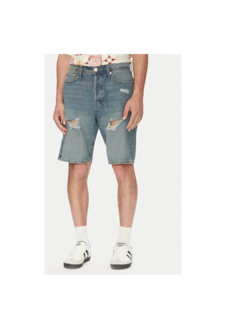 Pantaloni scurti din denim barbati Jack Jones, 12274957, Bumbac, Albastru, Albastru