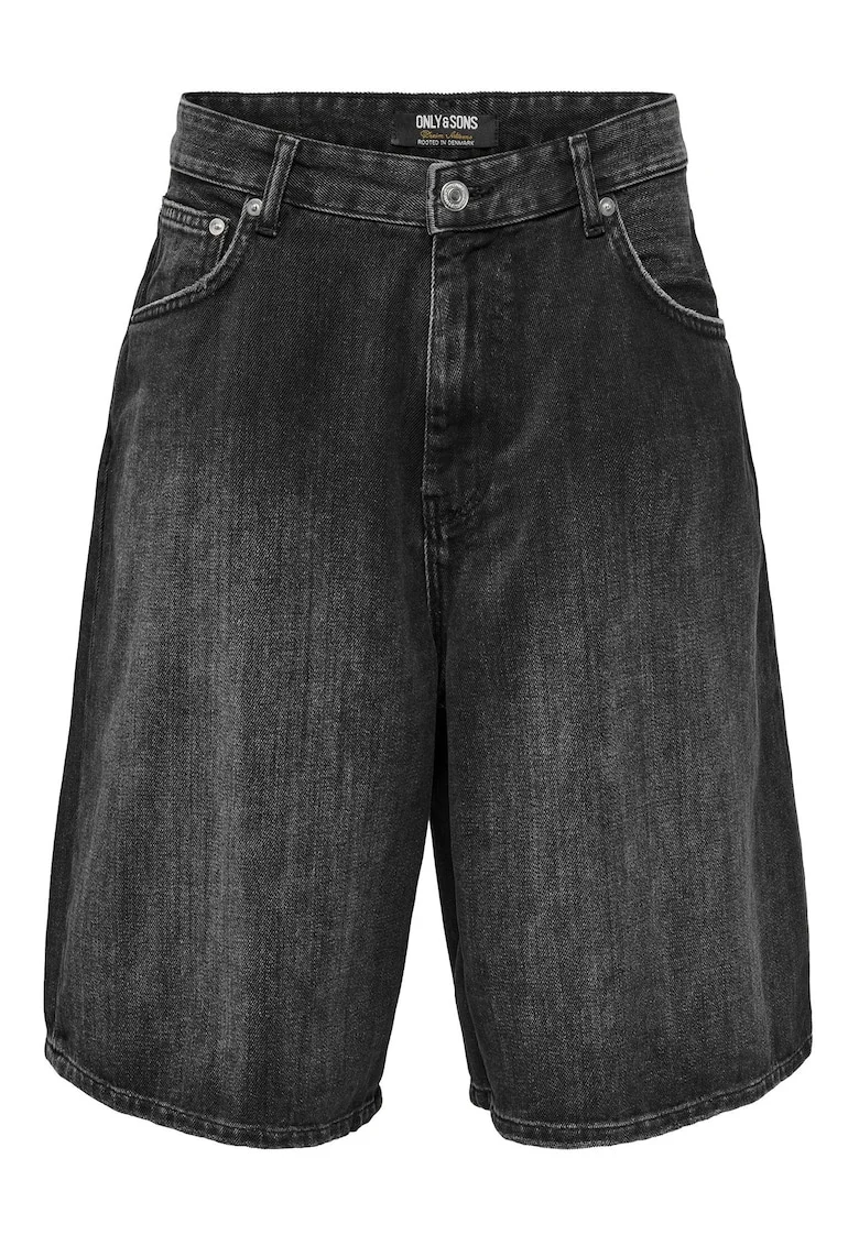 Pantaloni scurti din denim barbati  Sons, 22032957, Bumbac, Negru, Negru