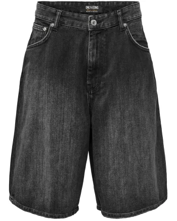 Pantaloni scurti din denim barbati  Sons, 22032957, Bumbac, Negru, Negru