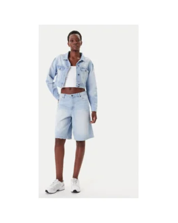 Pantaloni scurti din denim dama  PD00005506, Bumbac, Albastru, Albastru