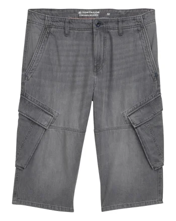 Pantaloni scurti din denim barbati  1044977, Bumbac, Gri, Gri
