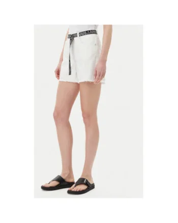 Pantaloni scurti din denim dama  A2W10039, Bumbac organic, Alb, Alb