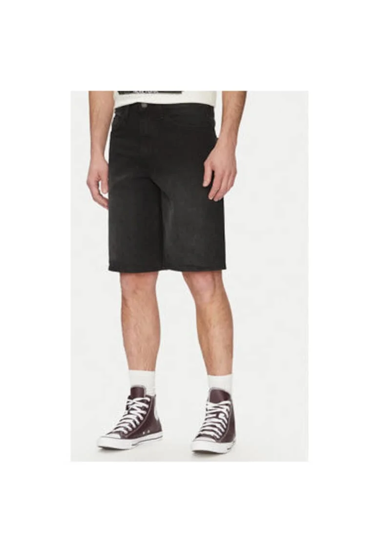 Pantaloni scurti din denim barbati  20718406, Bumbac/Elastan, Negru, Negru