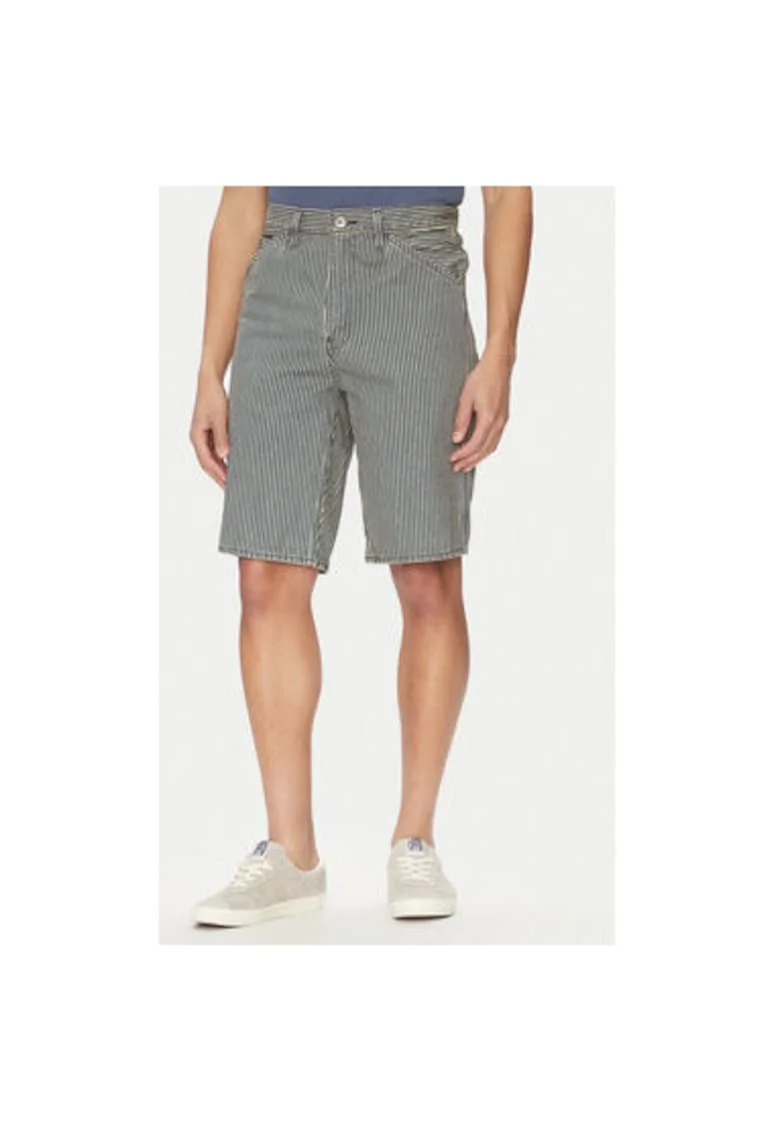 Pantaloni scurti din denim barbati Levi S, 001K8-0002, Bumbac, Alb/Negru, Alb/Negru