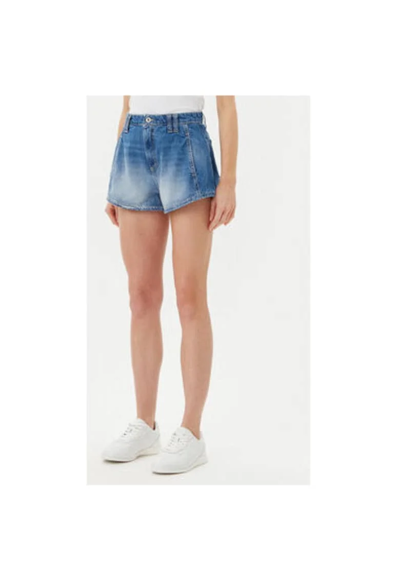 Pantaloni scurti din denim dama  D0KDEH0W7S, Bumbac, Albastru, Albastru