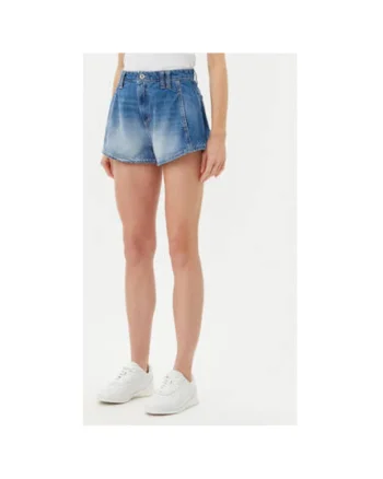 Pantaloni scurti din denim dama  D0KDEH0W7S, Bumbac, Albastru, Albastru