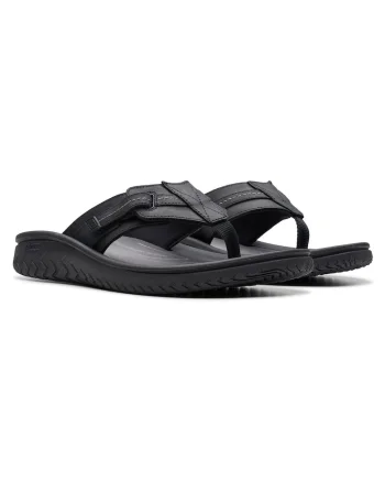 Papuci flip-flop barbati  26176988, Piele naturala, Negru, Negru