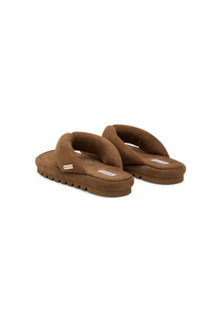 Papuci flip-flop dama  HILARY, Piele naturala, Maro, Maro