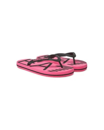 Papuci flip-flop dama  Emporio Armani, XCQ004 XK196, Sintetic, Negru/Roz, Negru/Roz