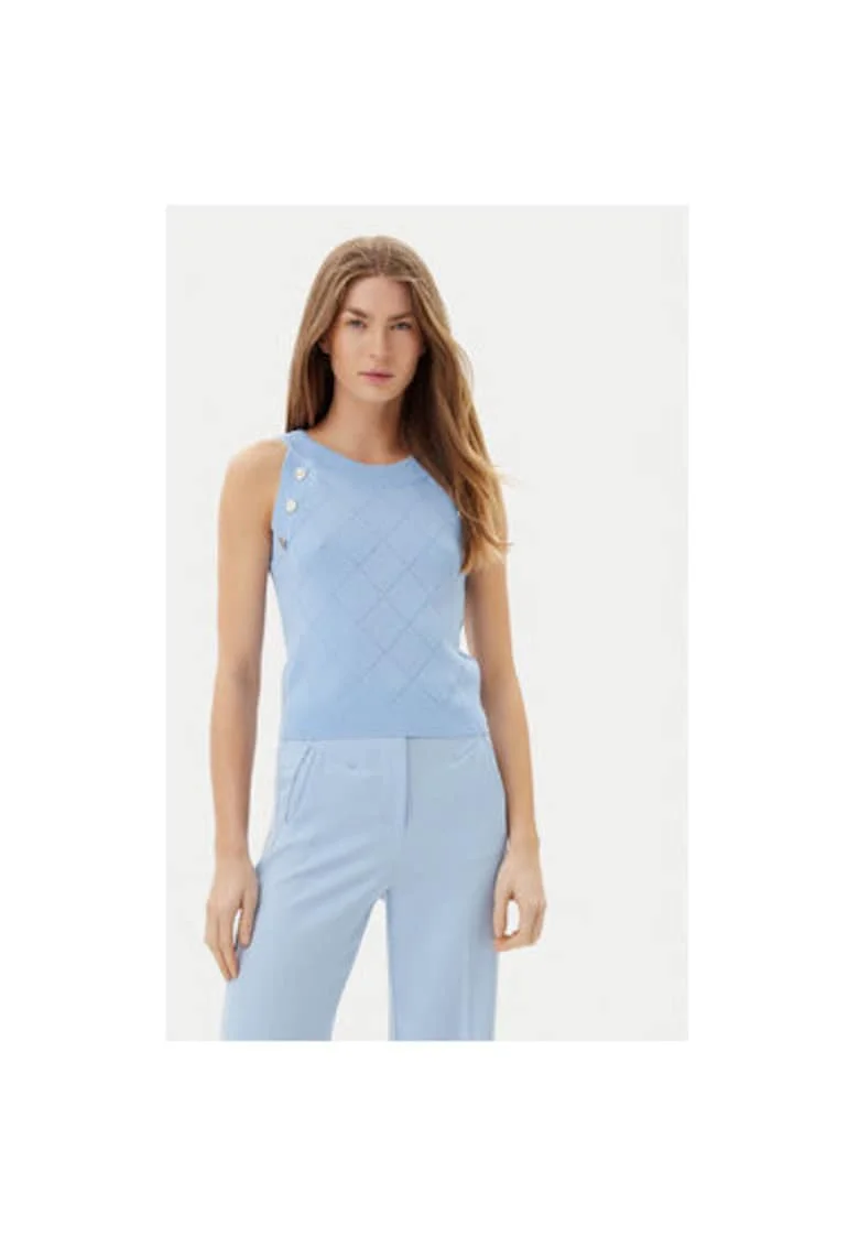 Pulover dama  ACMA001879, Viscoza/Nylon, Albastru, Albastru