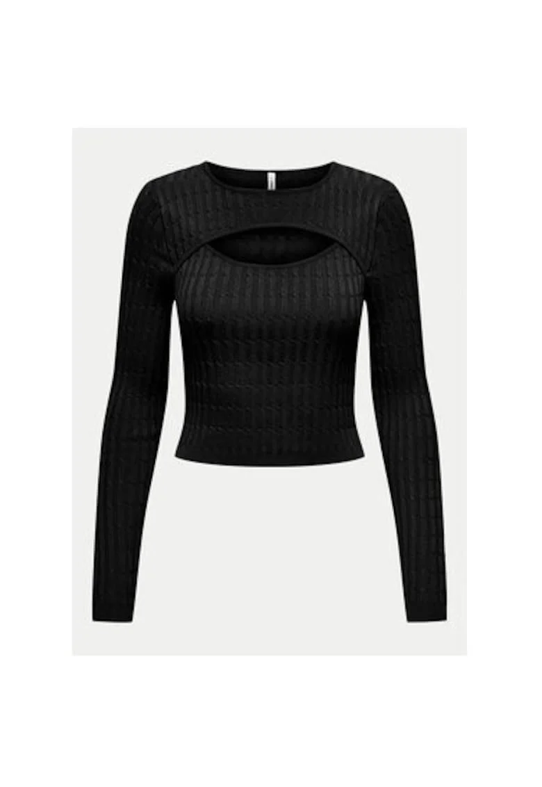 Pulover dama,  304784866, Viscoza/Poliamida, Negru, Negru