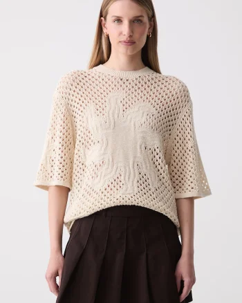 Zadig&Voltaire pulover cu mânecă scurtă pentru femei cu in