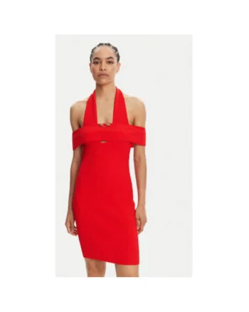Rochie dama  78PAOM19 CMH51, Viscoza/Poliamida, Rosu, Rosu