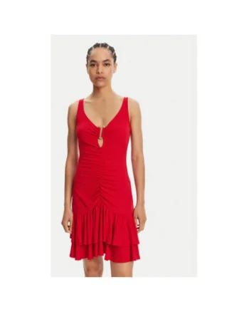 Rochie dama  78PAO907 J0116, Poliester, Rosu, Rosu