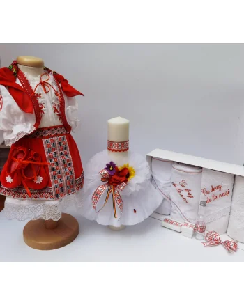 Set Traditional Botez - Costumas Trusou Lumanare Carmen