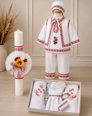 Set Traditional Botez - Costumas Trusou Lumanare Bogdan 2