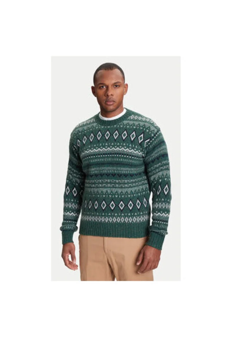 Pulover barbati  1137K107V, Lana/Nylon, Verde, Verde