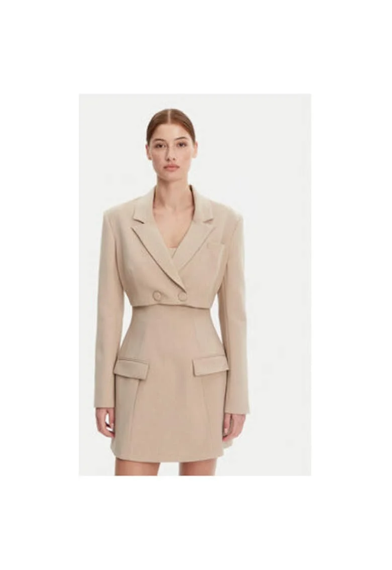 Sacou dama  59657JB, Poliester/Viscoza, Bej, Bej