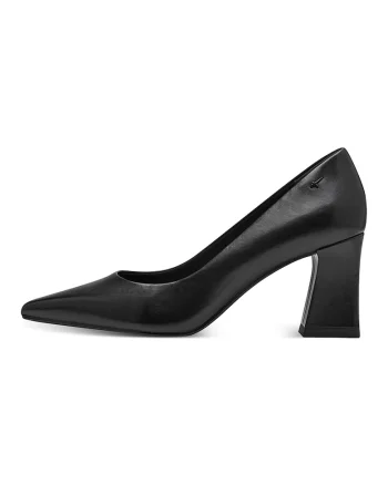 Pantofi din piele intoarsa cu toc masiv, Negru