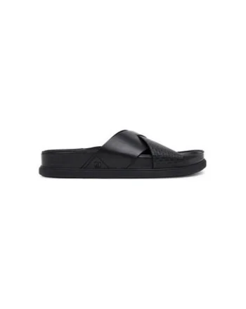 Slapi barbati  26181382, Piele naturala, Negru, Negru