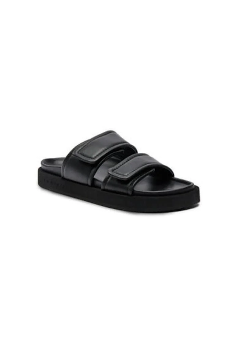 Slapi barbati  50102-477, Piele naturala, Negru, Negru