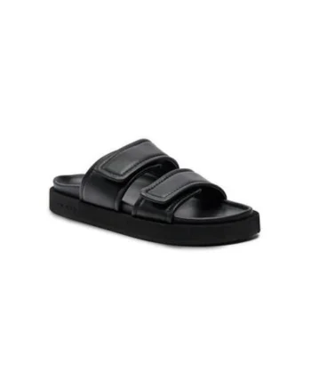 Slapi barbati  50102-477, Piele naturala, Negru, Negru