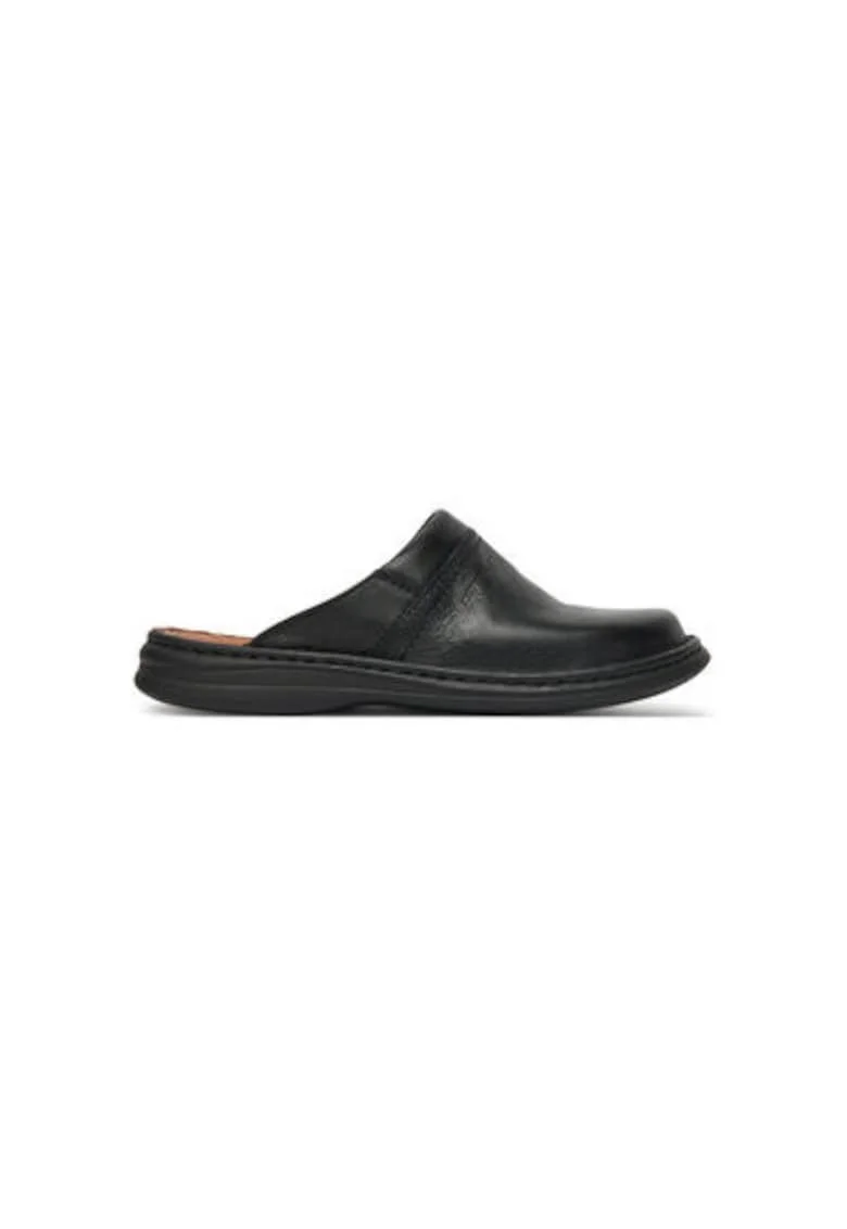Slapi barbati  10663 37, Piele naturala, Negru, Negru