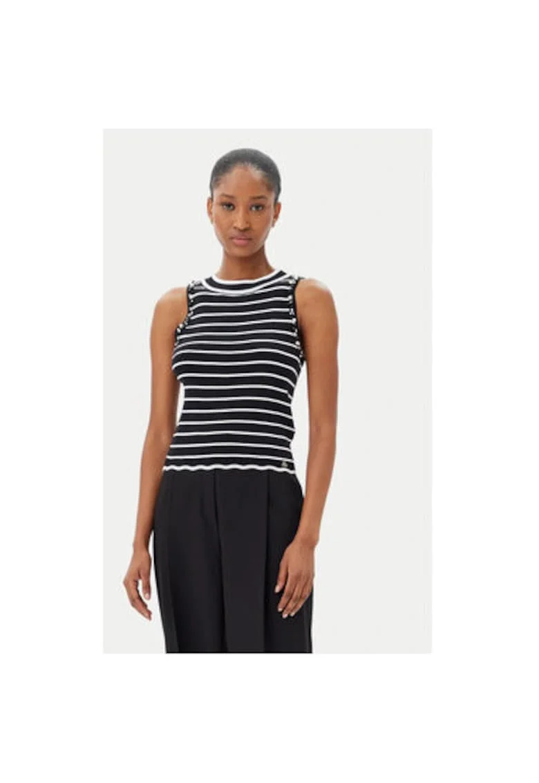 Top dama  ACMA001916, Viscoza/Nylon, Alb/Negru, Alb/Negru