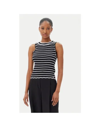 Top dama  ACMA001916, Viscoza/Nylon, Alb/Negru, Alb/Negru