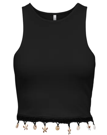 Top dama  15325019, Bumbac organic, Negru, Negru