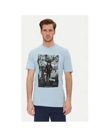 Tricou barbati  20717965, Bumbac, Albastru, Albastru